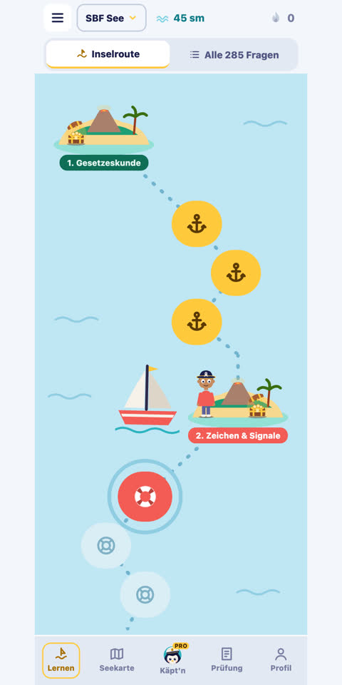 Lernroute in der Abordo-App